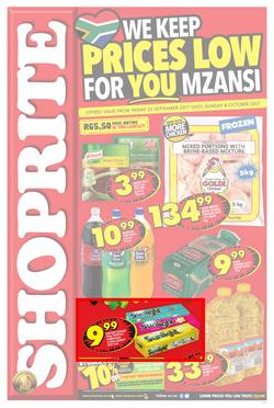 Shoprite : Prices Low (22 Sep - 08 Oct 2017), page 1
