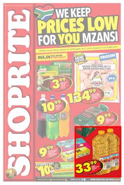 Shoprite : Prices Low (22 Sep - 08 Oct 2017), page 1