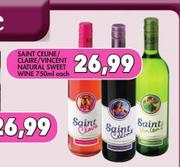 Saint Celine/Claire/Vincent Natural Sweet Wine-750ml Each