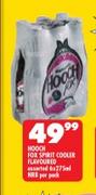 Hooch Fox Sprit Cooler Flavoured Assorted-6 x 275ml NRB Per Pack