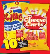 Willards Cheese Curls/Flings Assorted-150g Each