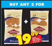 Albany White Bread Buns Or Rolls-2 x 6's Per Pack
