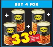 Koo Baked Beans In Tomato Sauce-4 x 410g