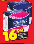Always Maxi Sanitary Pads Assorted-8/9/10's Per Pack