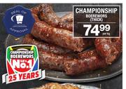 Championship Boerewors Thick-Per Kg