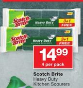 Scotch Brite Heavy Duty Kitchen Scourese-4 Per Pack