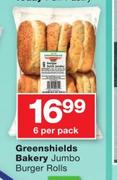 Green Shields Bakery Jumbo Burger Rolls-6 Per Pack