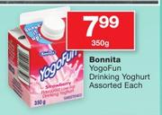 Bonnita Yogo Fun Drinking Yoghurt Assorted-350g Each
