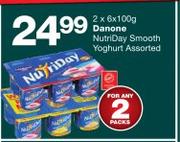 Danone Nutriday Smooth Yoghurt Assorted-2 x 6 x 100g