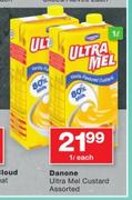 Danone Ultra Mel Custard Assorted-1Ltr Each
