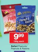 Safari Peanuts/Peanuts Raisins-150g Each