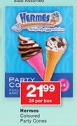 Hermes Coloured Party Cones-24 Per Pack