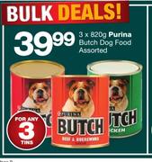 Purina Butch Dog Food Assorted-3 x 820g
