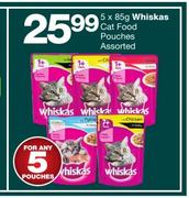 Whiskas Cat Food Pouches Assorted-5 x 85g