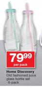Home Discovery Old Fashioned Juice Glass Bottle Set 6 Pack-Per Pack