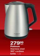 Platinum Stainless Steel 360 Degree Cordless Kettle-1.7Ltr