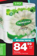 Twinsaver Luxury 2 Ply White Toilet Rolls-18 Per Pack