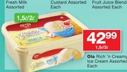 Ola Rich n Creamy Ice Cream-1.5ltr/2ltr Each