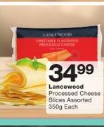 Lancewood Processed Cheese Slices-350g Each