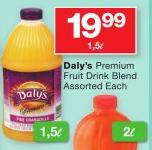 Daly's Premium Fruit Drink Blend-1.5ltr Each