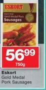 Eskort Gold Medal Pork Sausages-750g