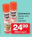 Coleman's Spray & Cook-300ml Each