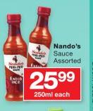 Nando's Sauce Assorted-250ml Each