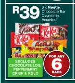 Nestle Chocolate Bar Excluding Chocolate Loo, Peppermint Crisp & Rolo-For 6