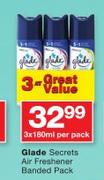 Glade Secrets Air Freshener Banded Pack-3x180ml Per Pack 
