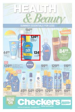 Checkers Western Cape : Health & Beauty (25 Sep - 08 Oct 2017), page 1