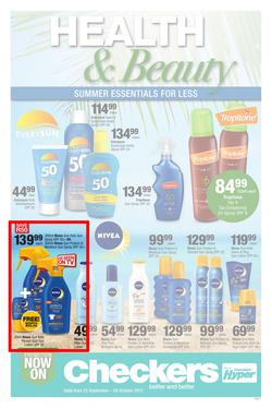 Checkers Western Cape : Health & Beauty (25 Sep - 08 Oct 2017), page 1