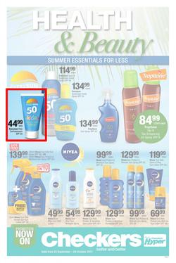 Checkers Western Cape : Health & Beauty (25 Sep - 08 Oct 2017), page 1
