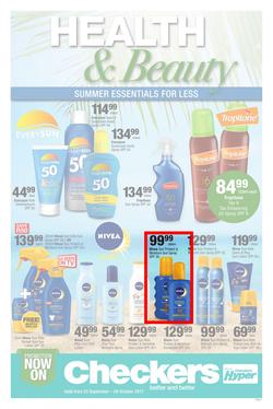 Checkers Western Cape : Health & Beauty (25 Sep - 08 Oct 2017), page 1