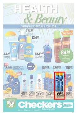 Checkers Western Cape : Health & Beauty (25 Sep - 08 Oct 2017), page 1