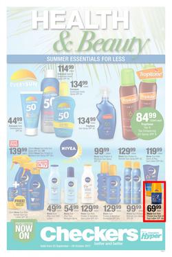 Checkers Western Cape : Health & Beauty (25 Sep - 08 Oct 2017), page 1