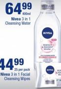 Nivea 3 In 1 Facial Cleansing Wipes-25's Per Pack