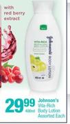 Johnson's Vita-Rich Body Lotion Assorted-400ml Each