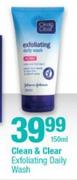 Clean & Clear Exfoliating Daily Wash-150ml
