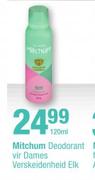 Mitchum Deodorant Vir Dames Verskeidenheid-120ml Elk