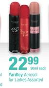 Yardley Aerosol For Ladies Assorted-90ml Each