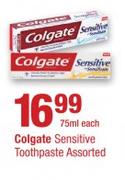 Colgate Sensitive Toothpaste Assorted-75ml Each