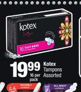 Kotex Tampons Assorted-16 Per Pack
