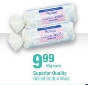 Superior Quality Rolled Cotton Wool-60g Each