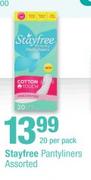 Stayfree Pantyliner Assorted-20 Per Pack