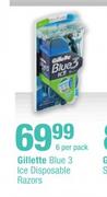 Gillette Blue3 Ice Disposable Razor-6 Per Pack 