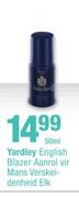 Yardley English Blazer aanrol vir mans verskeidenheid-50ml