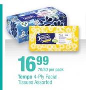 Tempo 4 Ply Facial Tissues-70/80 Per Pack
