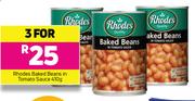 Rhodes Baked Beans In Tomato Sauce-3 x 410g