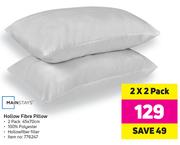 Mainstays Hollow Fibre Pillow-2 x 2 Pack