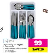 Mainstays 25 Piece Cutlery & Tray Set